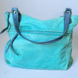 Coach Leather Aqua Tote Bag K1194 - 18998